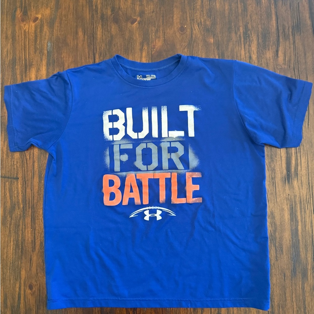 Under Armour Kids Royal Blue 'Built for Battle' Tee NWOT!
